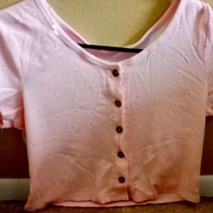 Floral cropped shirt